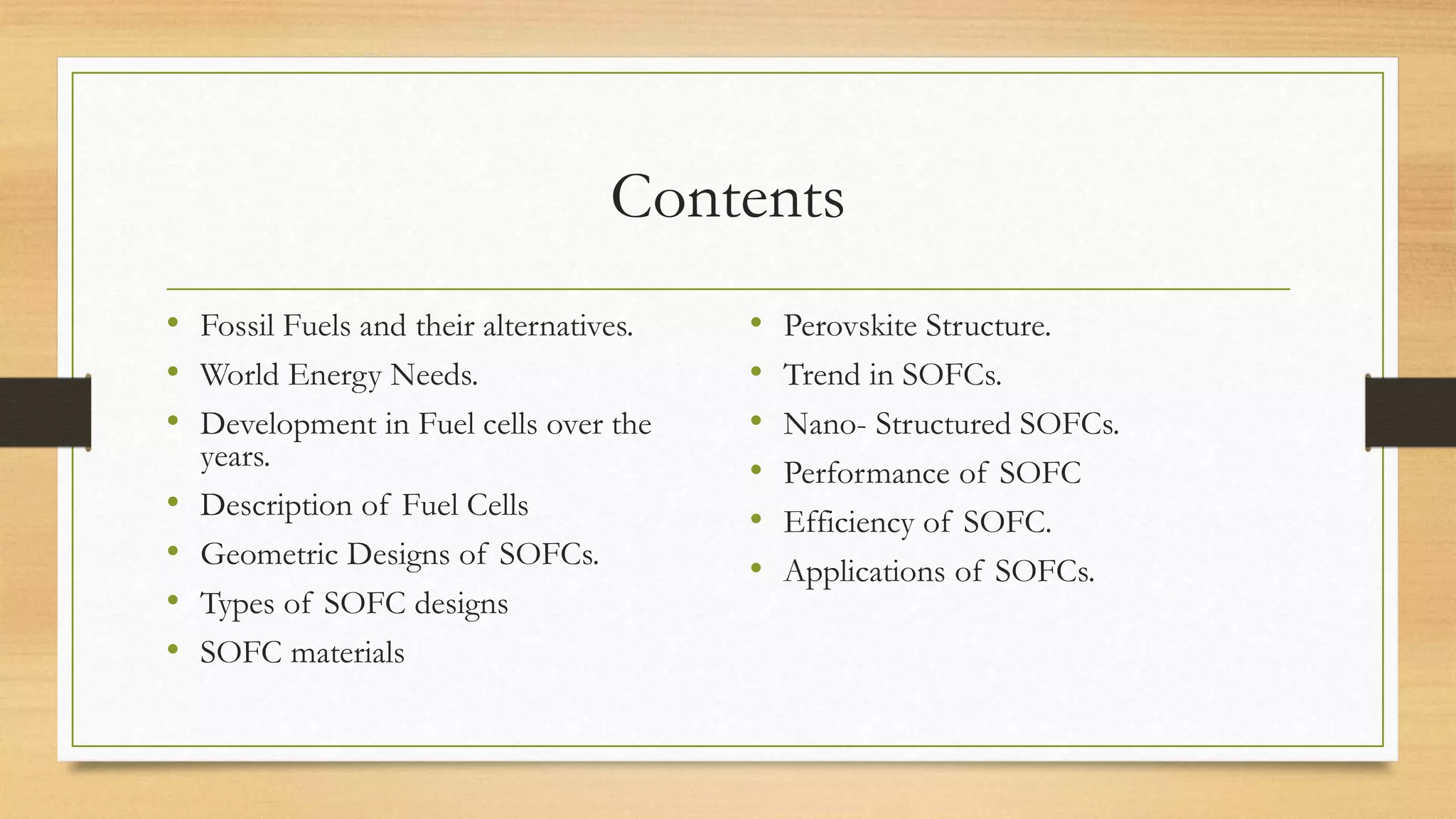Solid Oxide Fuel Cells | PPTX