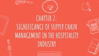 CHAPTER 2:
SIGNIFICANCE OF SUPPLY CHAIN
MANAGEMENT IN THE HOSPITALITY
INDUSTRY
14
 