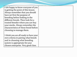 Breeds and Breeding Learning Plan | PPTX