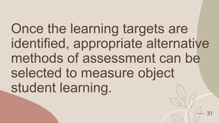 learning targets for performance and product oriented assessment | PPTX