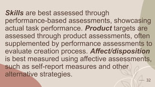 learning targets for performance and product oriented assessment | PPTX