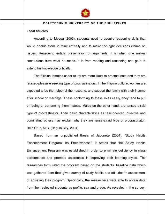 Dissertation on study habits