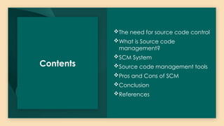 Source code management, SCM system and tools in Devops | PPTX