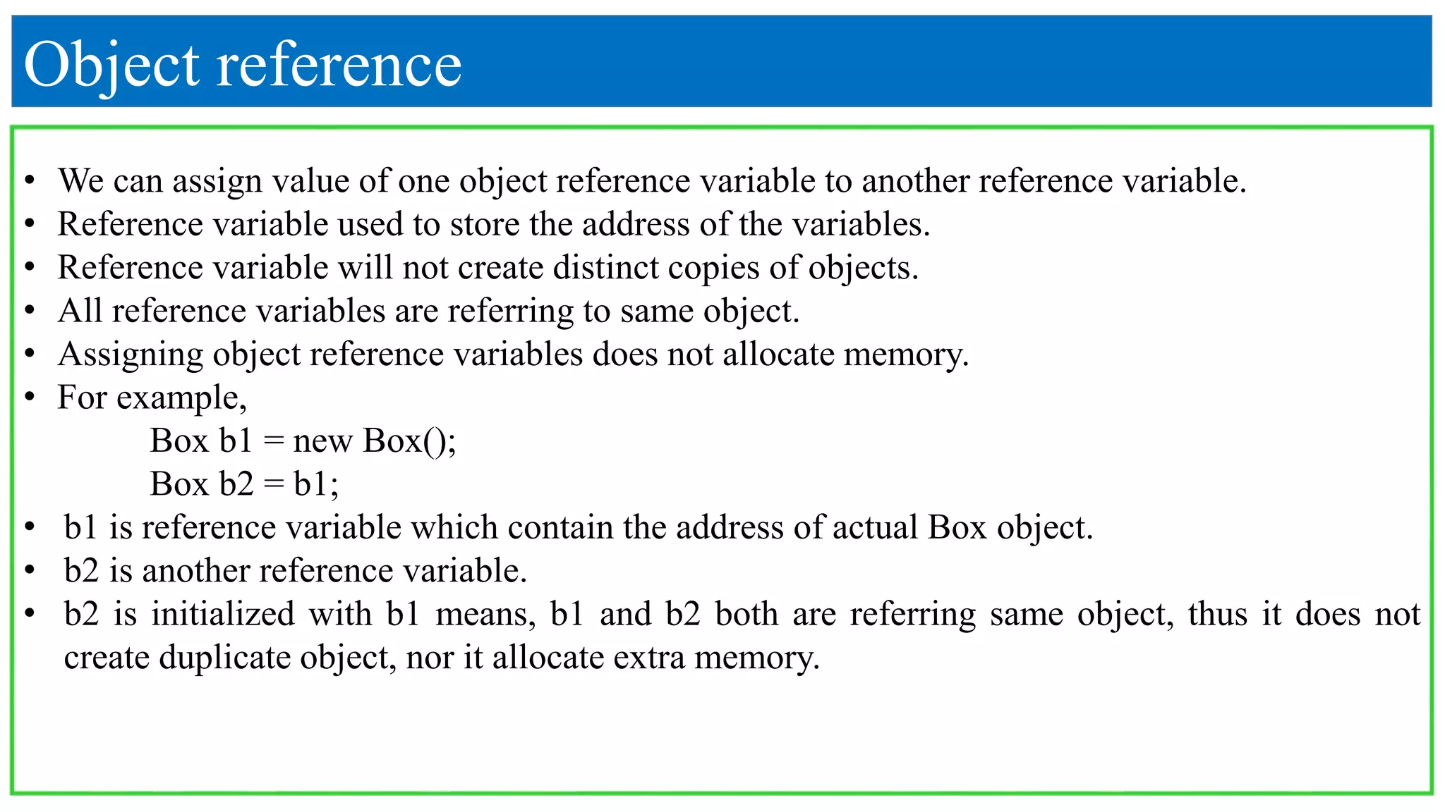 Classes, Objects and Method - Object Oriented Programming with Java ...