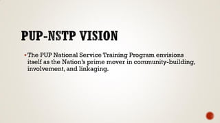 Pup Programme Example PUP NSTP MISSION AND VISION | PDF