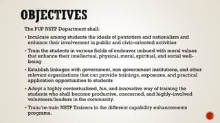 PUP NSTP MISSION AND VISION | PDF