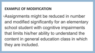 ACCOMMODATION AND MODIFICATION IN THE K-12 CURRICULUM | PPTX