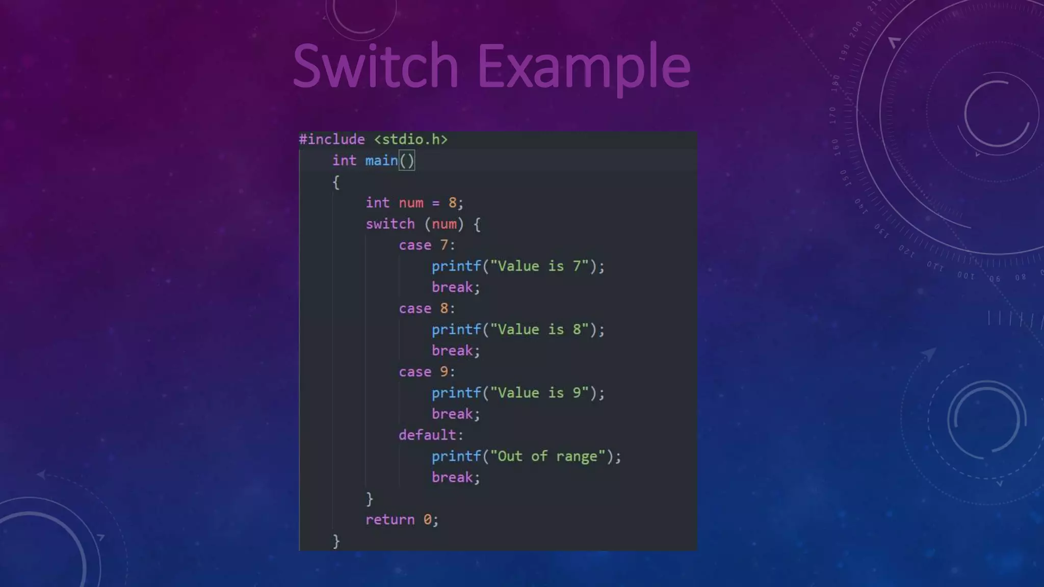 Switch Example
 