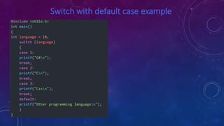 Switch Case in C Program | PPT
