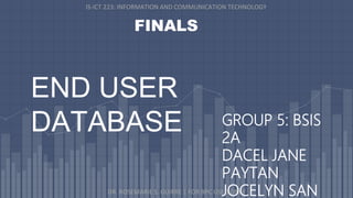 END USER DATABASE | PPTX