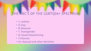 Queer Spectrum Group-6 understanding the spectrum of LGBTQIA | PPTX
