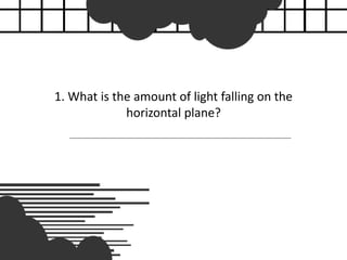 1. What is the amount of light falling on the
horizontal plane?
 