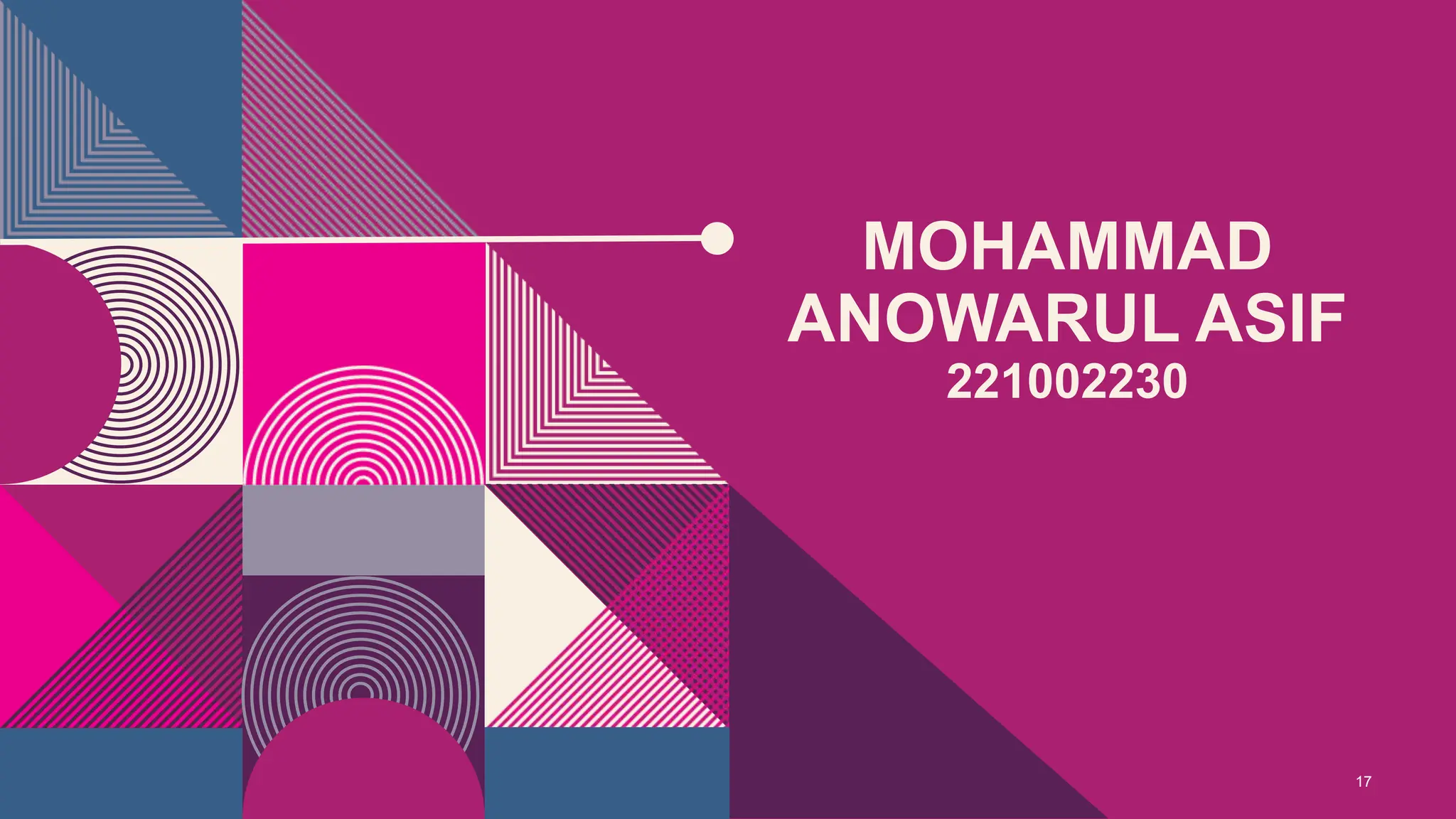 MOHAMMAD
ANOWARUL ASIF
221002230
17
 