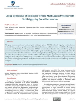 Group Consensus of Nonlinear Hybrid Multi-Agent Systems with Self ...