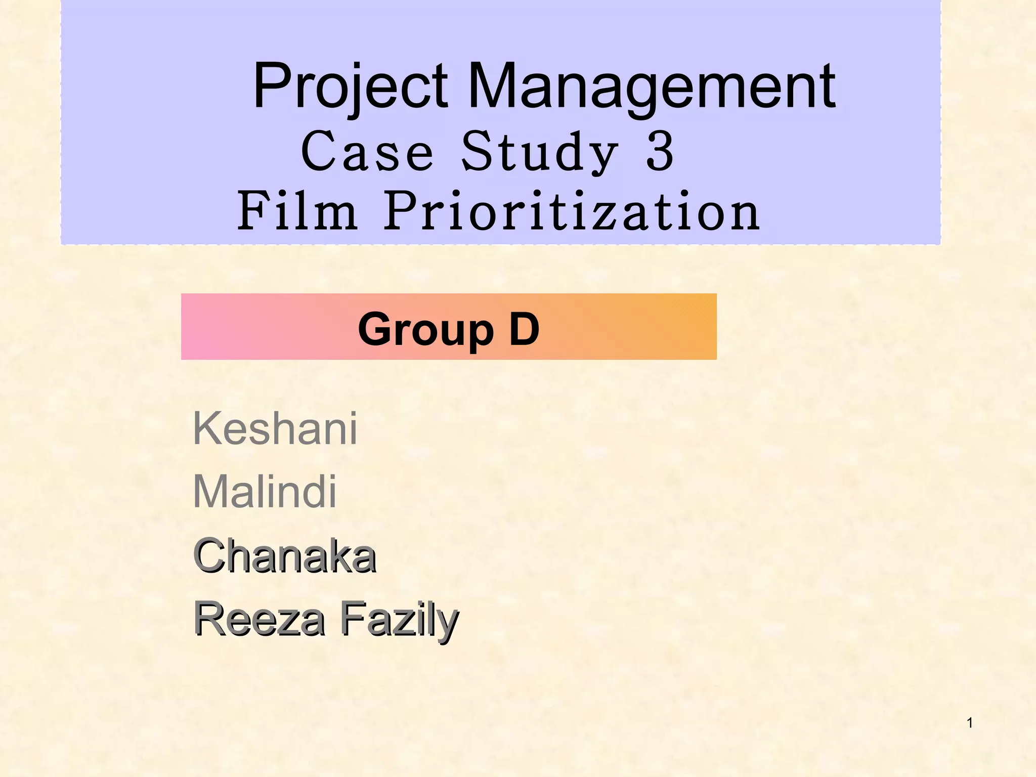Film Prioritization | PPT