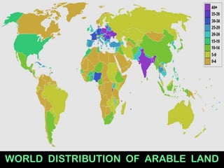 WORLD DISTRIBUTION OF ARABLE LAND
 