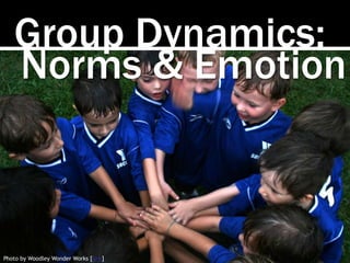 Group Dynamics:
Photo by Woodley Wonder Works [link]
Norms & Emotion
 