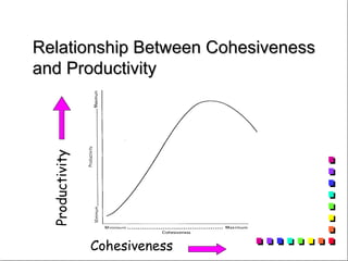 Relationship Between Cohesiveness and Productivity Productivity Cohesiveness   