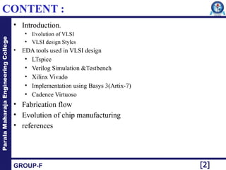 vlsi design siing EDA tools , vivado ,verilog | PPTX