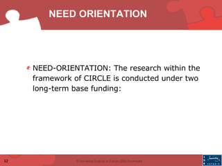 NEED ORIENTATION <ul><ul><li>NEED-ORIENTATION: The research within the framework of CIRCLE is conducted under two long-ter...