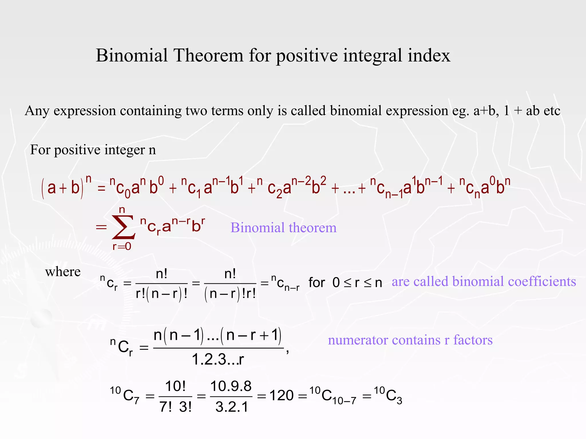 THE BINOMIAL THEOREM | PPT