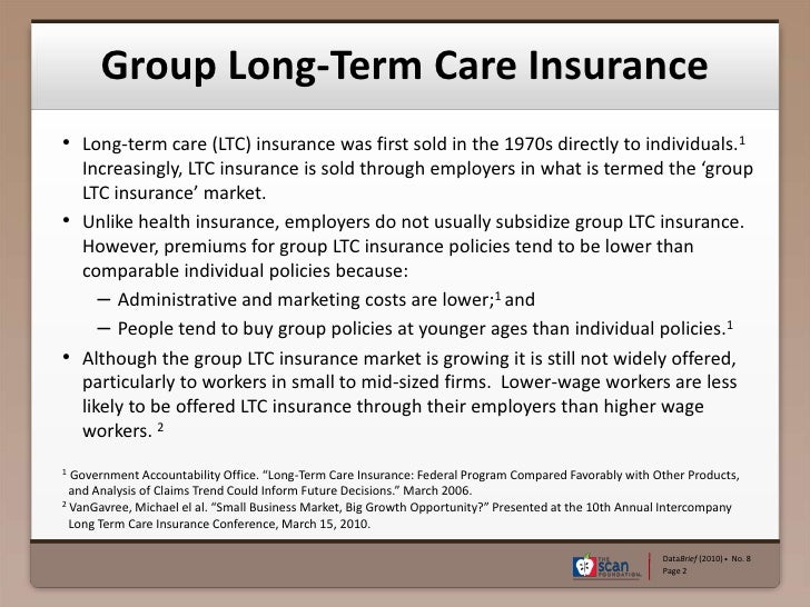 DataBrief No.8 Group LongTerm Care Insurance