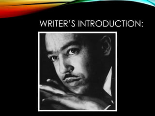WRITER’S INTRODUCTION:
 
