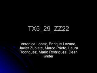 TX5_29_ZZ22 Veronica Lopez, Enrique Lozano, Javier Zubiate, Marco Prieto, Laura Rodriguez, Mario Rodriguez, Dean Kinder  
