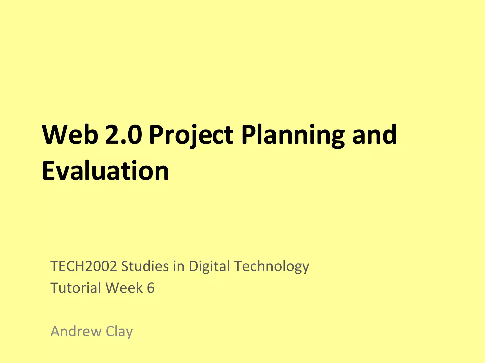 Group project planning and evaluation ppt