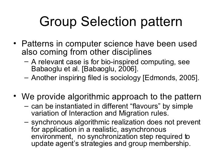 Group Selection Grid AWeSoMe07