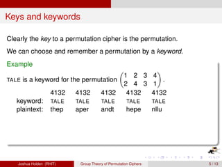 Teaching the Group Theory of Permutation Ciphers | PDF