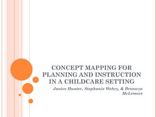 CONCEPT MAPPING FOR PLANNING AND INSTRUCTION IN A CHILDCARE SETTING Janice Hunter, Stephanie Wehry, & Bronwyn McLemore 