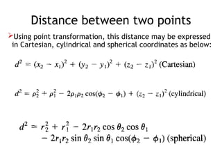 Cartesian System Distance Formula Presentation on topic spherical coordinate system | PPTX