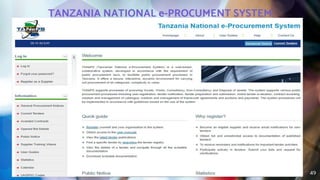 TANZANIA NATIONAL e-PROCUMENT SYSTEM
49
 