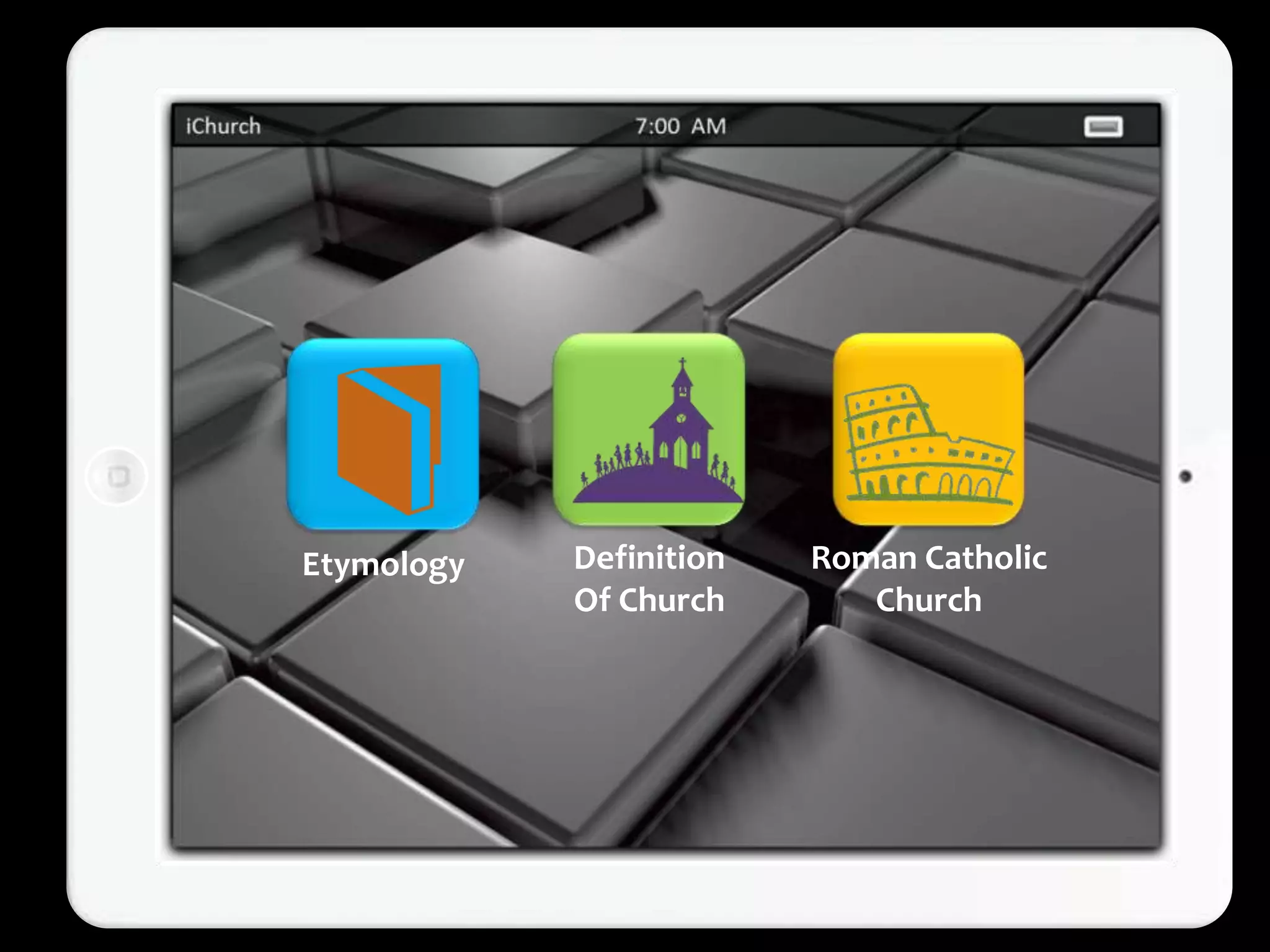 Etymology   Definition   Roman Catholic
            Of Church       Church
 