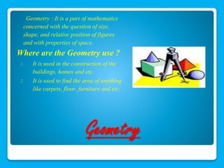 Applications of maths in our daily life | PPTX