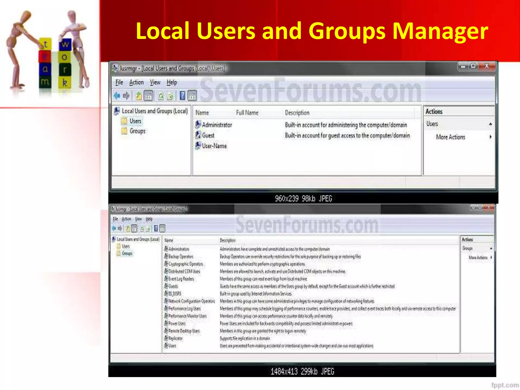 Local Users and Groups Manager
 