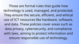 Introduction to ICT, POLICIES, FRAMEWORK | PPTX
