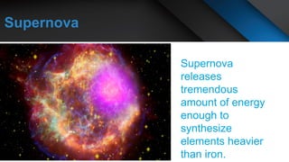 Formation of Heavier Elements During Star Formation and Evolution | PPTX