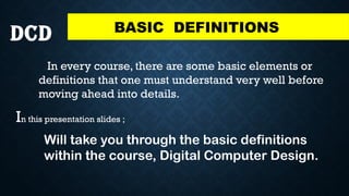 Comprehensive Introduction to Digital Computer Design Concepts and ...