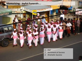 Momsrising: Joyful Funerals….




                                1. Fail
                                2. Increment al Success
                                3. Dramatic Success
 