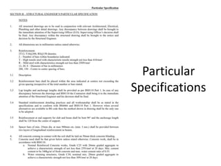 Particular
Specifications
 