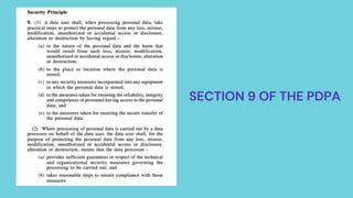 SECTION 9 OF THE PDPA
 