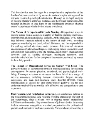 ASSESS THE LEVEL OF STRESS IN NURSES OFFICESS RELATED TO JOB ...