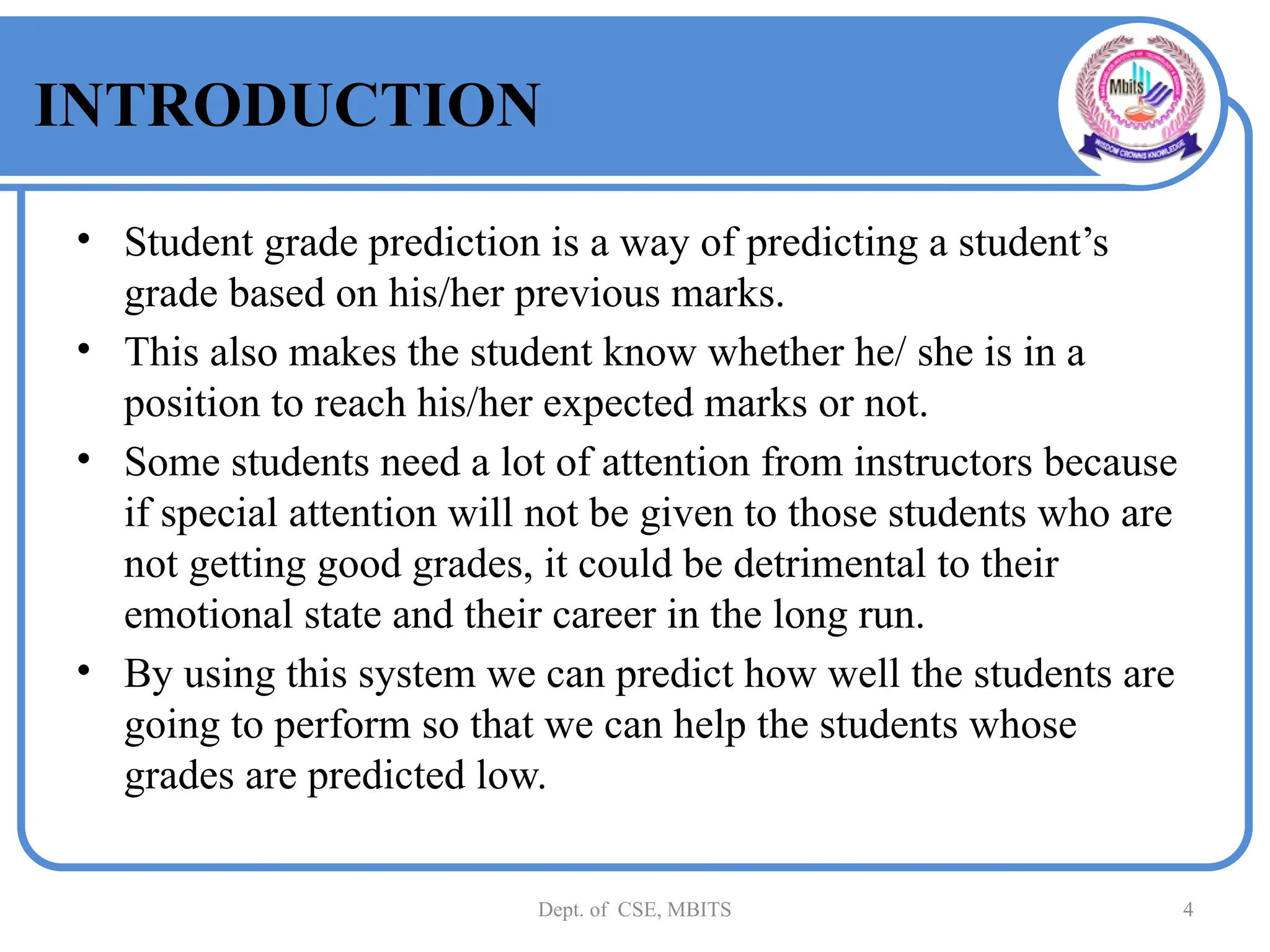 Student Grade Prediction System using ML - PPT | PPTX