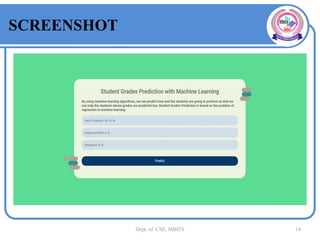 Student Grade Prediction System using ML - PPT | PPTX