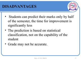 Student Grade Prediction System using ML - PPT | PPTX