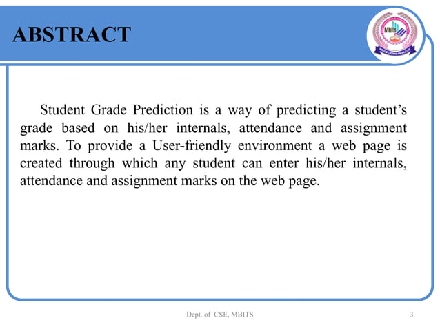 Student Grade Prediction System using ML - PPT | PPTX