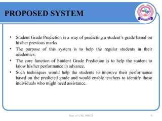 Student Grade Prediction System using ML - PPT | PPTX