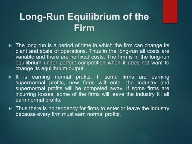 Equilibrium of firm and Industry under Perfect Competition | PPTX